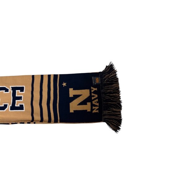 Reversible Knit Scarf With "Beat Air Force" & "Go Navy" Text Miltary Rivalry - Picture 6 of 8